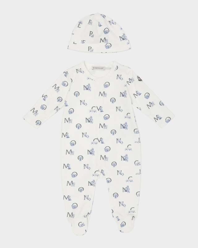 Kid's Scattered Logo-Print Footie Gift Set, Size